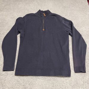 Reyn Spooner Sweater Mens Medium Blue Quarter Zip Pullover Sweatshirt